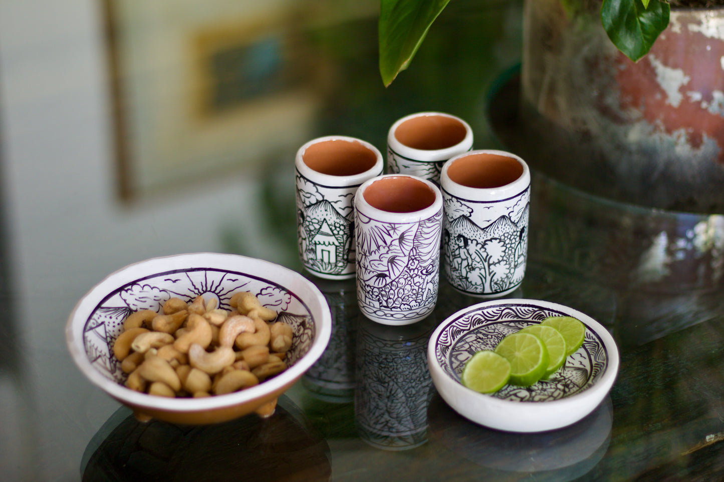 Tequilero pintado a mano