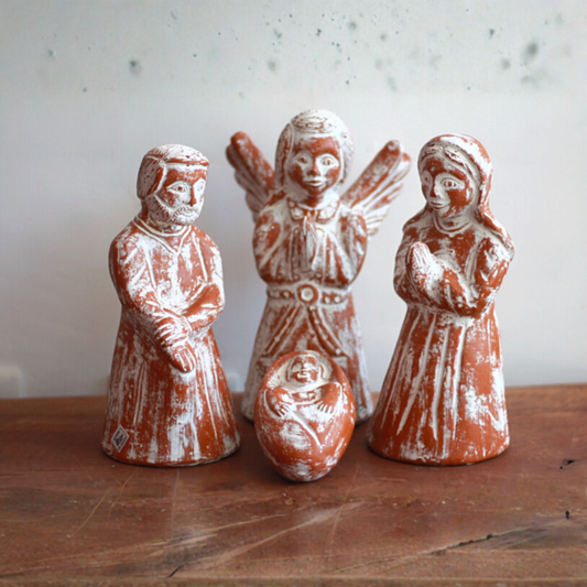 Sagrada familia barro (30 cm, 4 piezas)