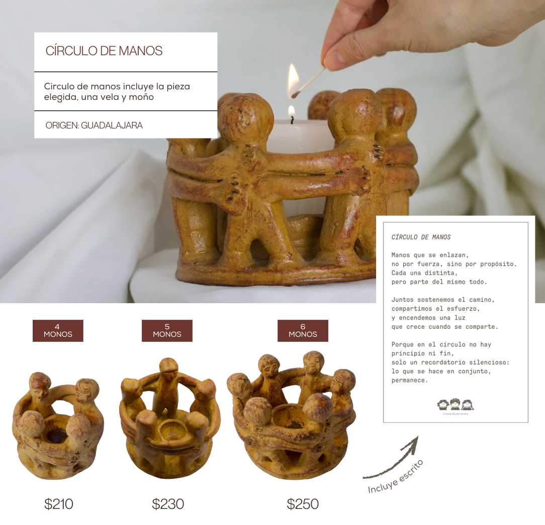 Círculo de manos navidad